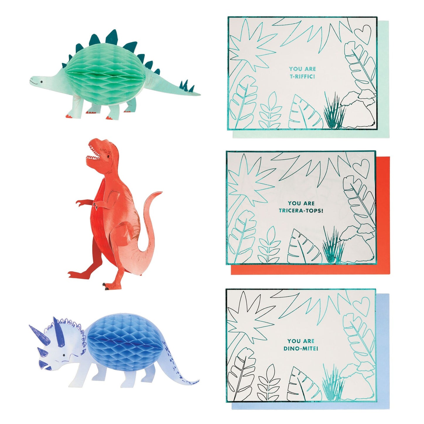 Honeycomb Dinosaur Valentine Cards Set of 12