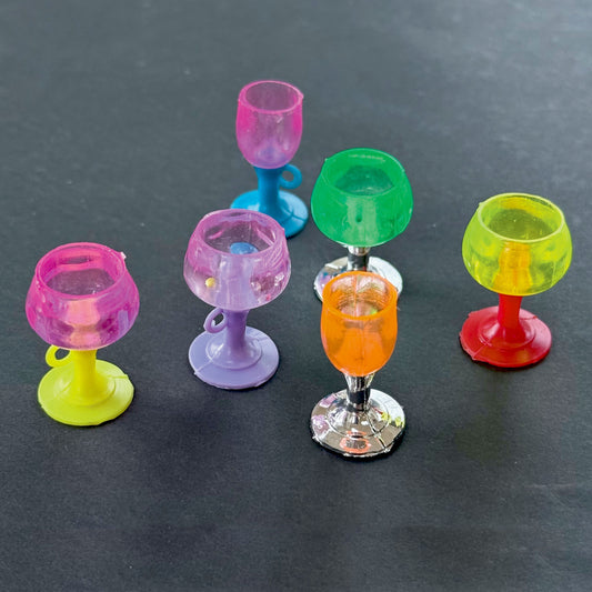 12 Miniature Dollhouse Wine Glass Charms