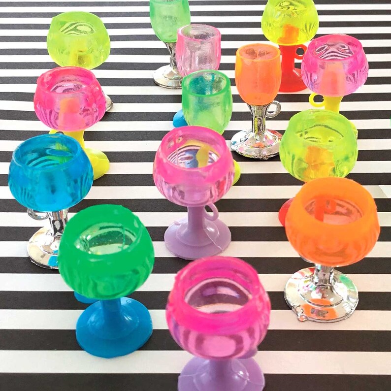 12 Miniature Dollhouse Wine Glass Charms