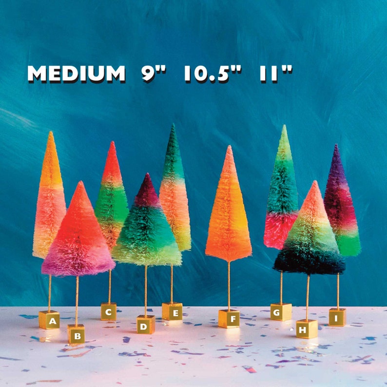 Rainbow Stripe Ombre Bottle Brush Tree