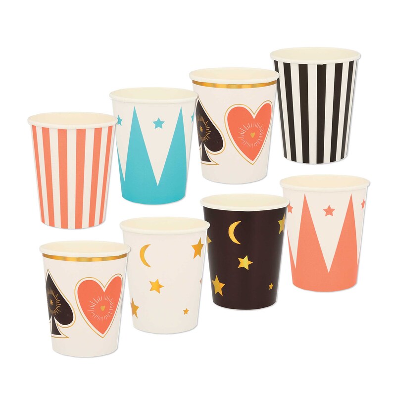 Magic Hearts & Spades Paper Cups