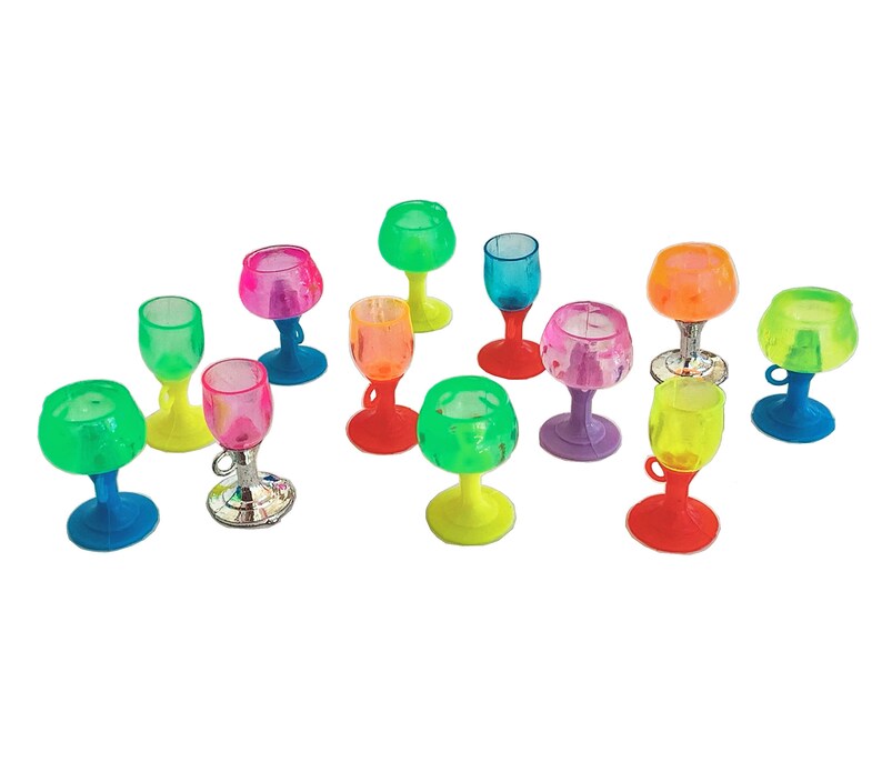 12 Miniature Dollhouse Wine Glass Charms