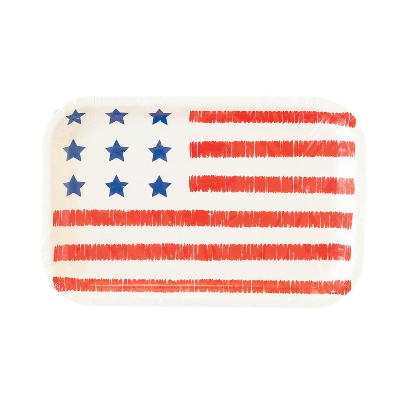 American Flag-Shaped Paper Plate