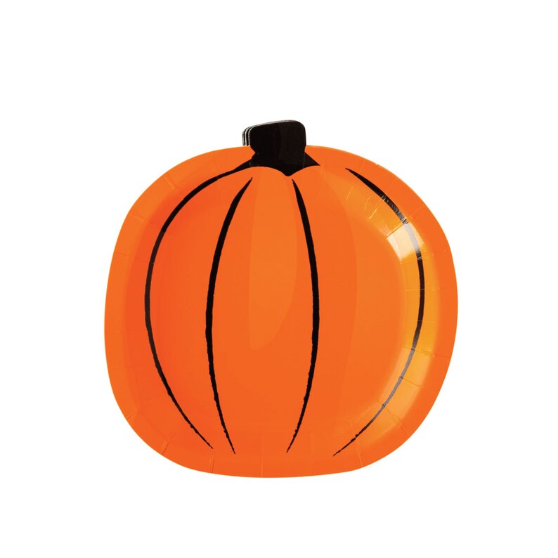 Pumpkin-Shaped Halloween Plates