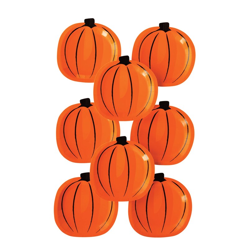 Pumpkin-Shaped Halloween Plates