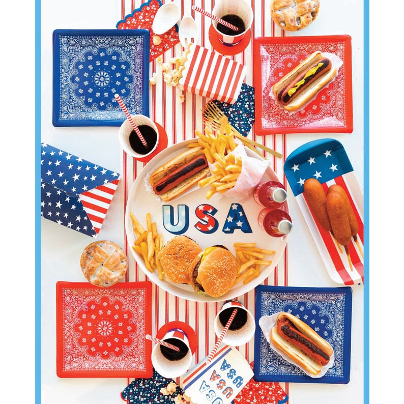 American Flag-Shaped Paper Plate