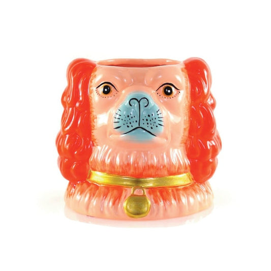 Cody Foster Peach Staffordshire Dog Vase