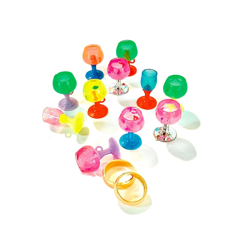 12 Miniature Dollhouse Wine Glass Charms
