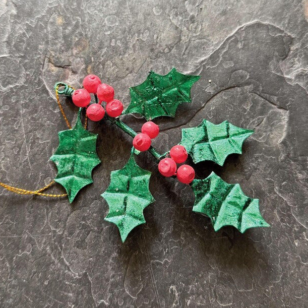 Burnished Holly Ornament / Package Topper