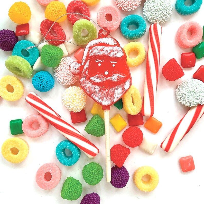 Santa Lollipop Candy Ornament
