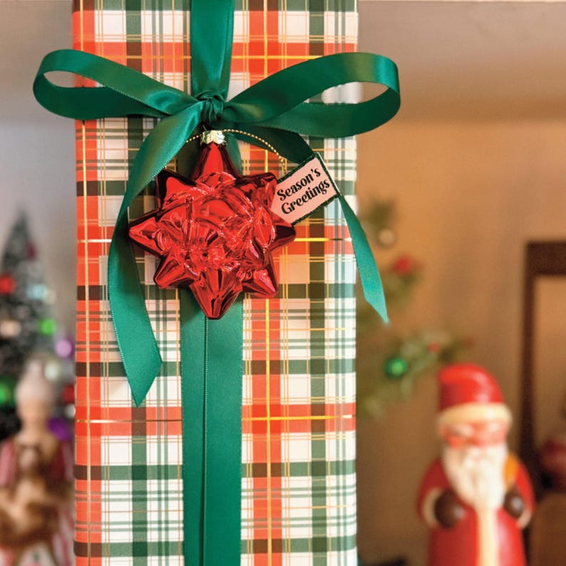 Vintage Bow Ornament / Package Topper