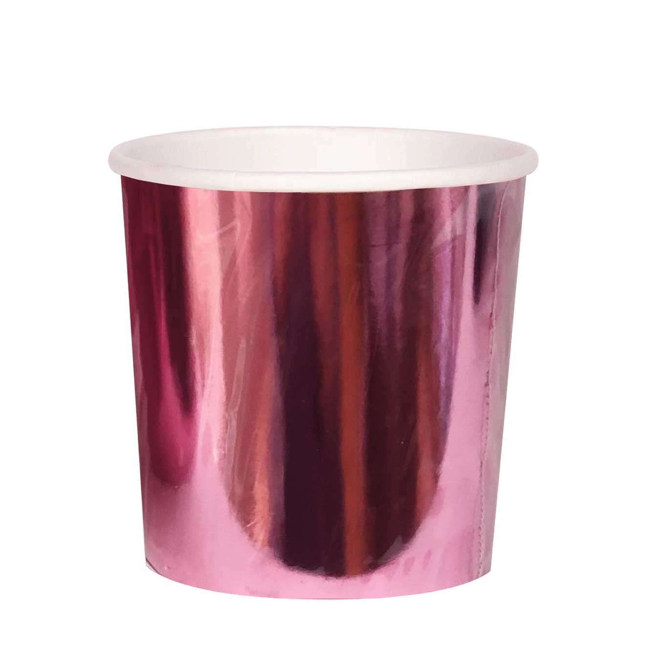 Metallic Pink Tumbler Paper Cups