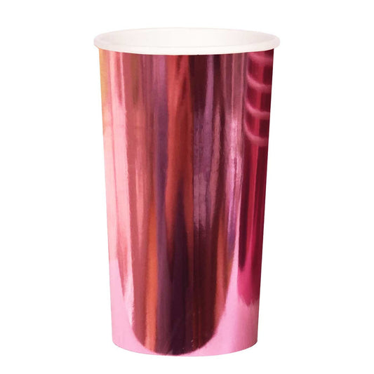 Metallic Pink Tall Paper Cups