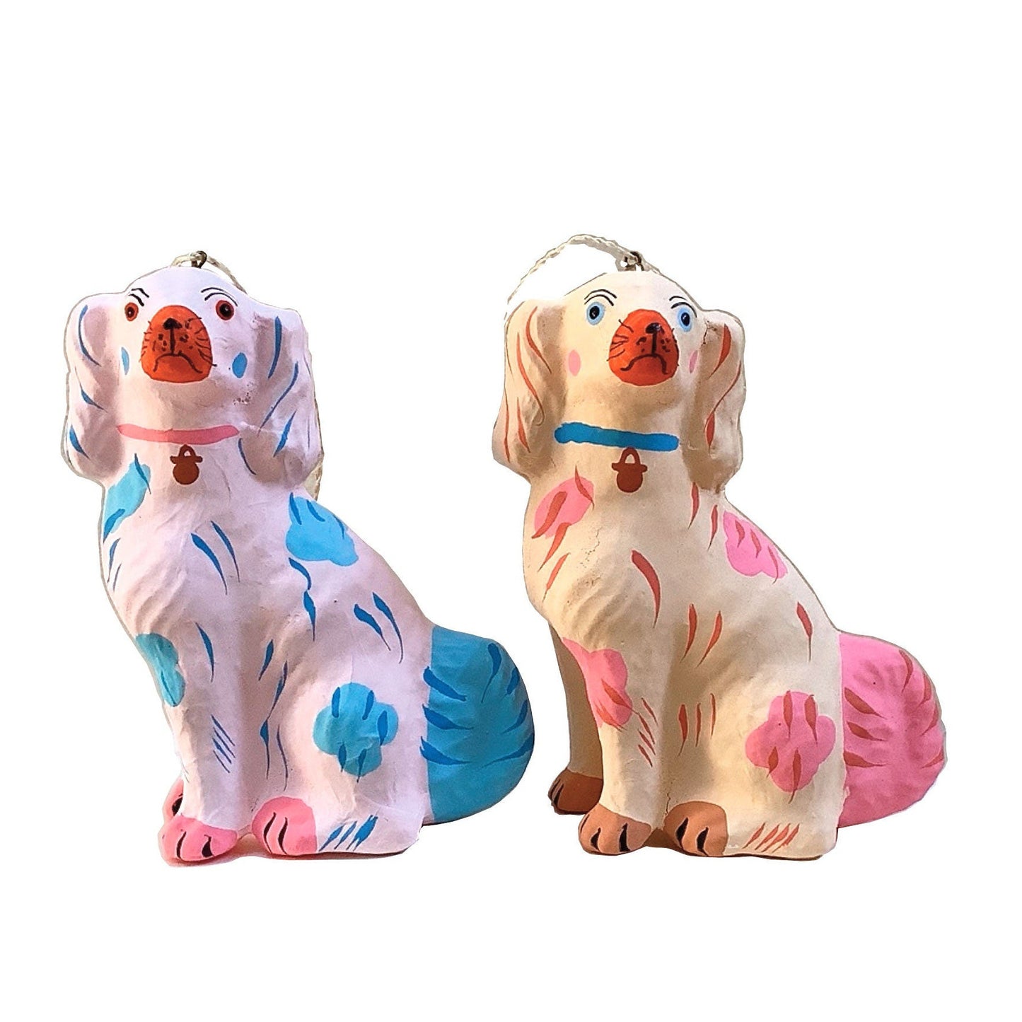 Cody Foster Pastel Staffordshire Dogs Pair 4.25" Ornament