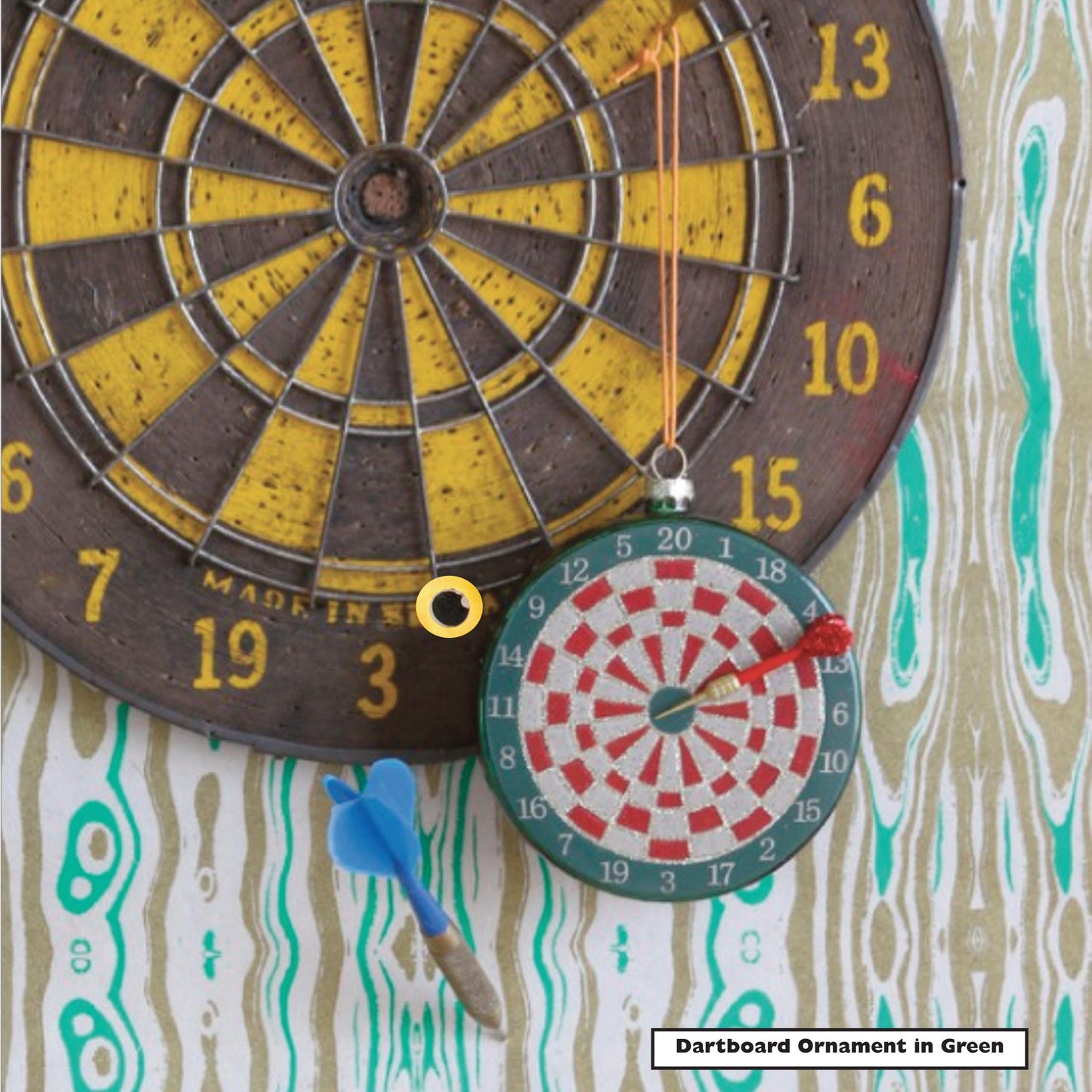 Glass Dartboard Ornament, Bullseye