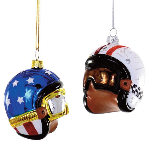 Vintage Motorcycle Helmet Ornament
