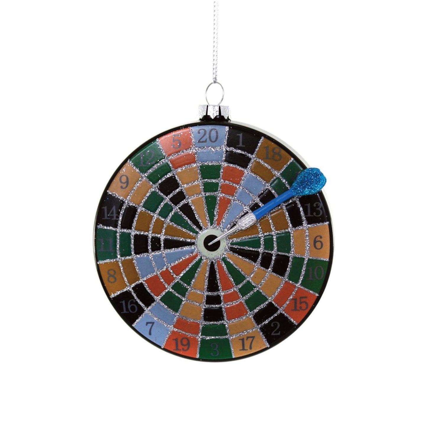 Glass Dartboard Ornament, Bullseye