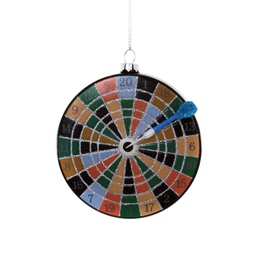 Glass Dartboard Ornament, Bullseye