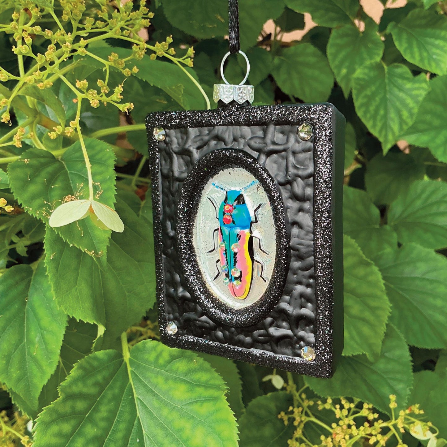 Victorian Blue Beetle Glass Ornament by Cody Foster