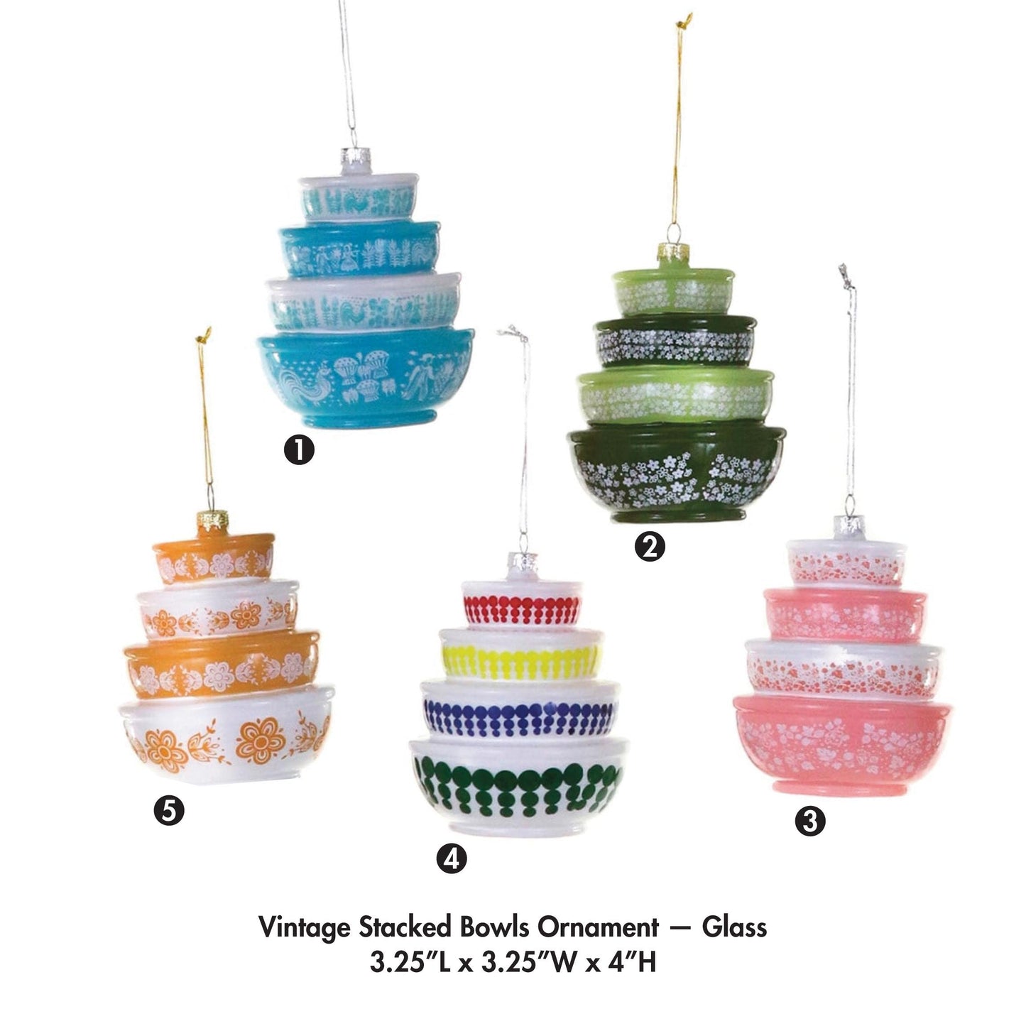 Vintage Stacked Bowls Ornament