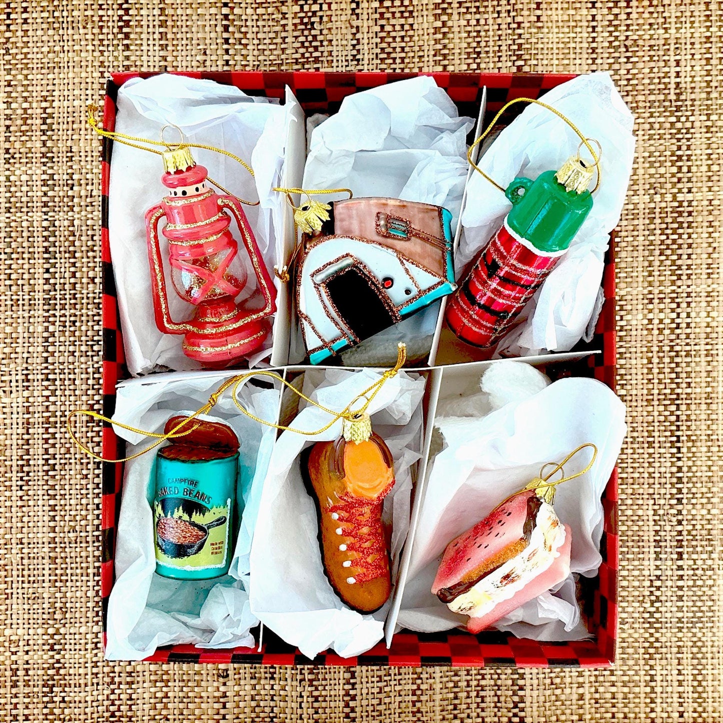 Camping Ornaments Boxed Set of 6