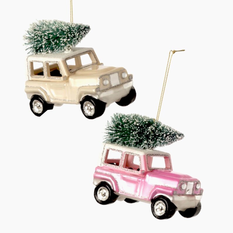 Jeep With Christmas Tree Ornament