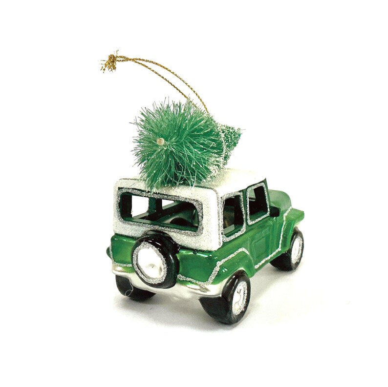 Jeep With Christmas Tree Ornament