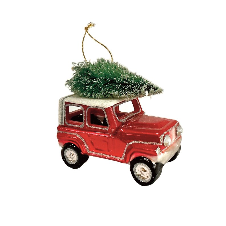 Jeep With Christmas Tree Ornament
