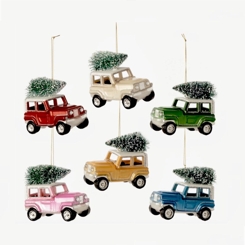 Jeep With Christmas Tree Ornament