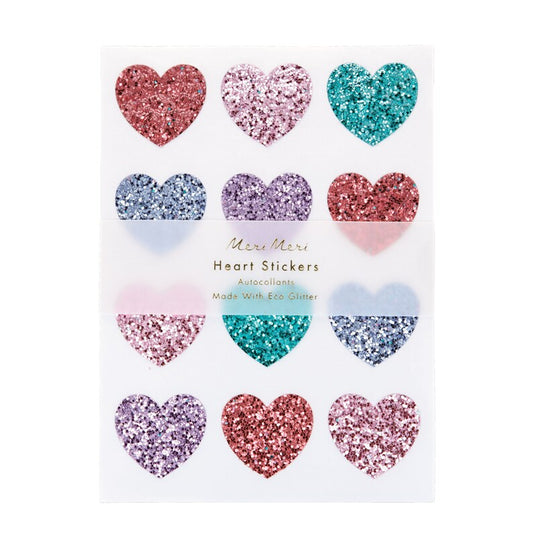 Glitter Heart Stickers 96 Count