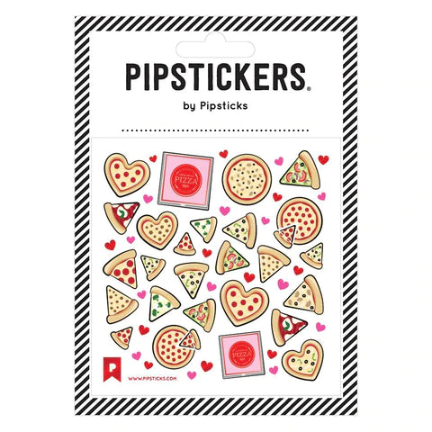Pizza Love Heart Stickers