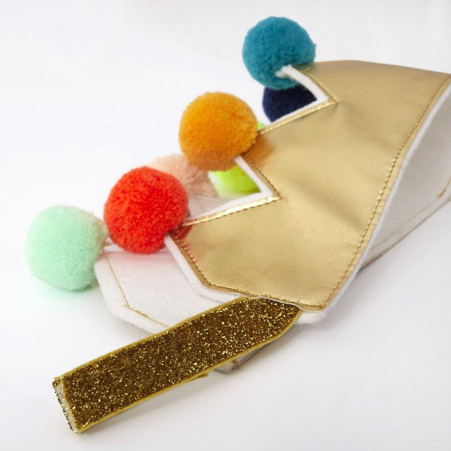 Gold Pom Pom Dress-Up Crown