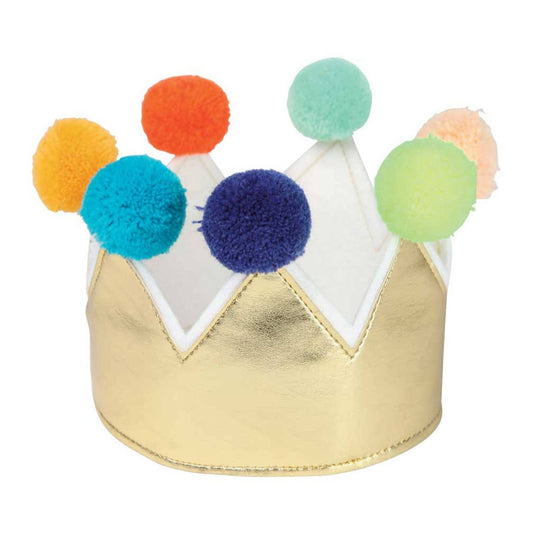 Gold Pom Pom Dress-Up Crown