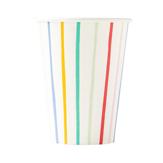 Multi Stripe Tall Paper Cups