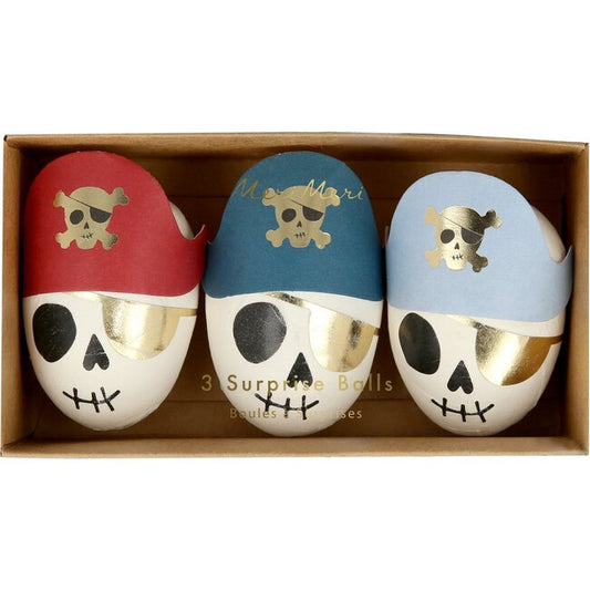 Pirate Skulls Surprise Balls x3
