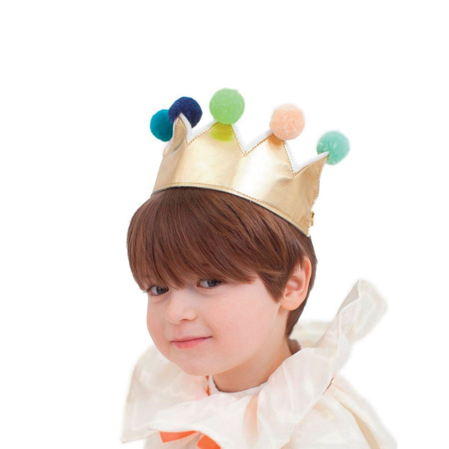 Gold Pom Pom Dress-Up Crown