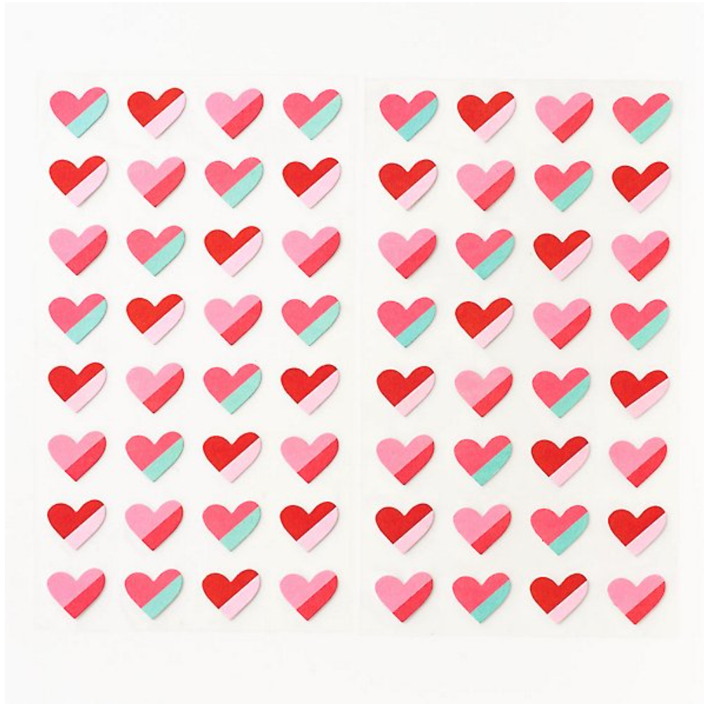 Two Tone Heart Stickers