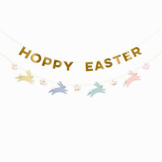 Hoppy Easter Bunny Garland & Tissue Flower Garland (set of 2)