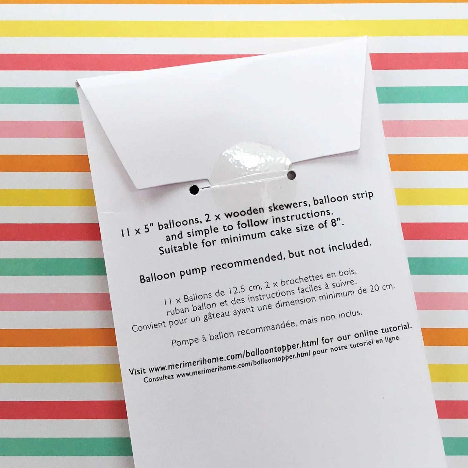 Rainbow Balloon Cake Topper Directions