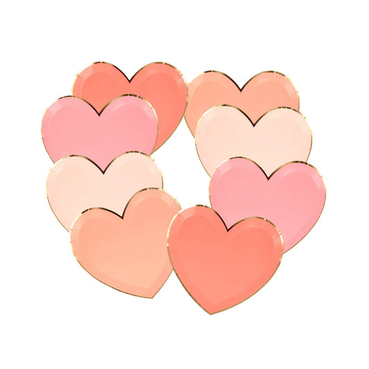 Meri Meri pink hue small heart plates