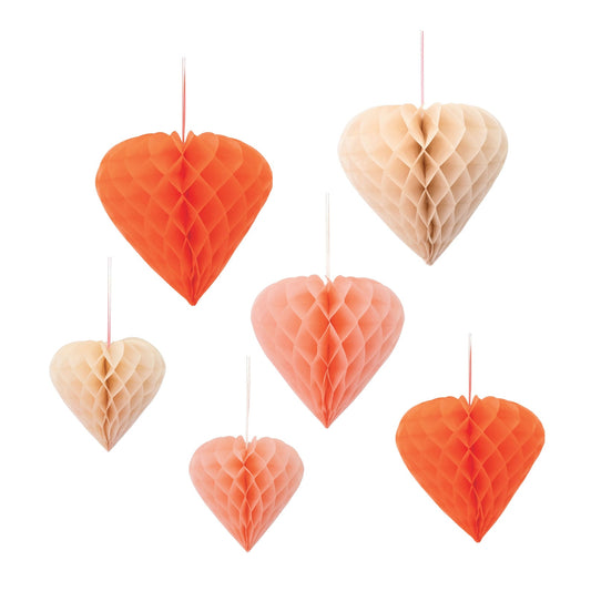 Valentine Heart Honeycomb Decorations