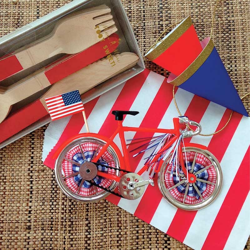 Red Bicycle Cake Topper