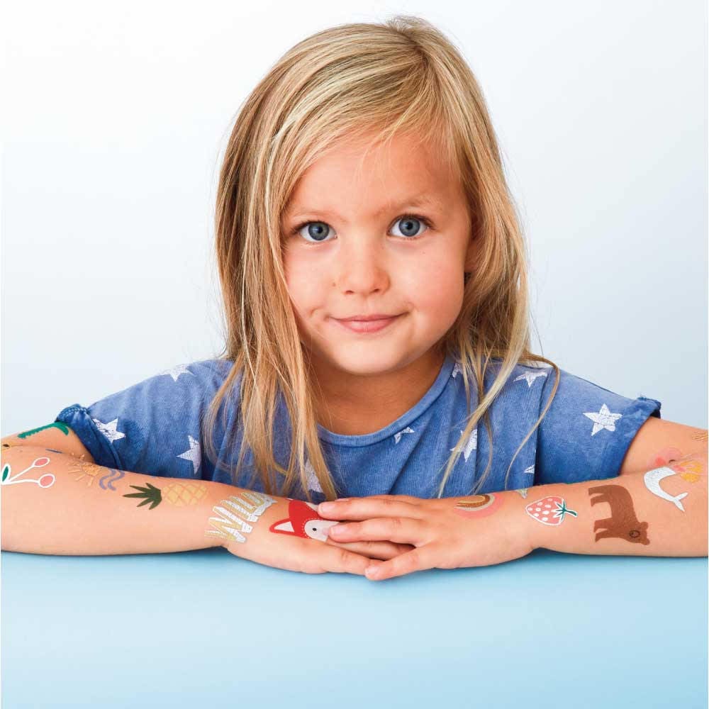 Pink Unicorn and Rainbow Tattoos