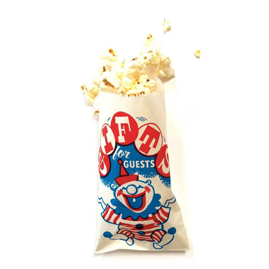 retro clown popcorn bag