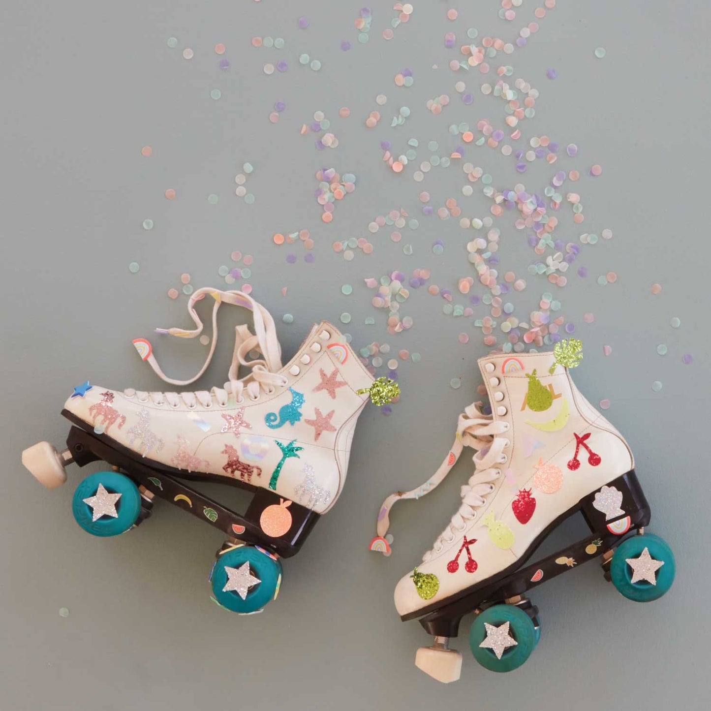 Pastel Heart Glitter Stickers