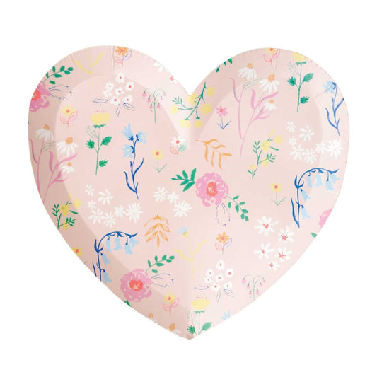 Wildflower Heart Large Paper Plates