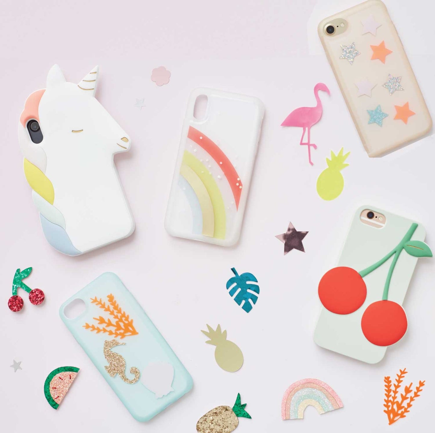 Pastel Heart Glitter Stickers