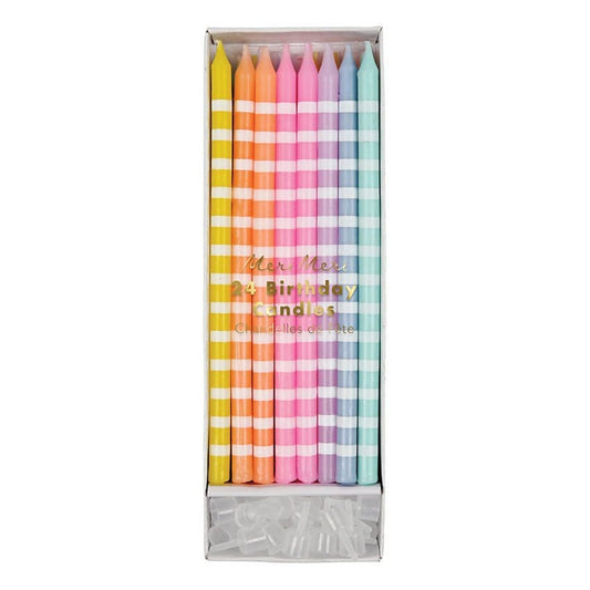 pastel stripe birthday candles