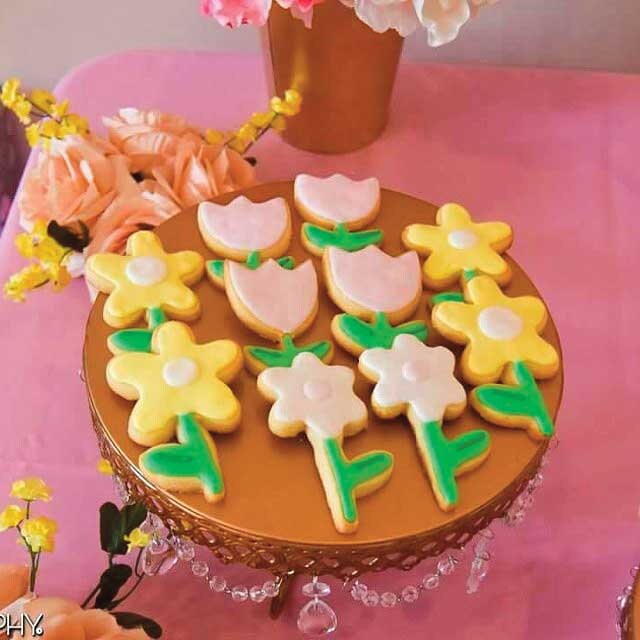 Flower Cookies on Plate