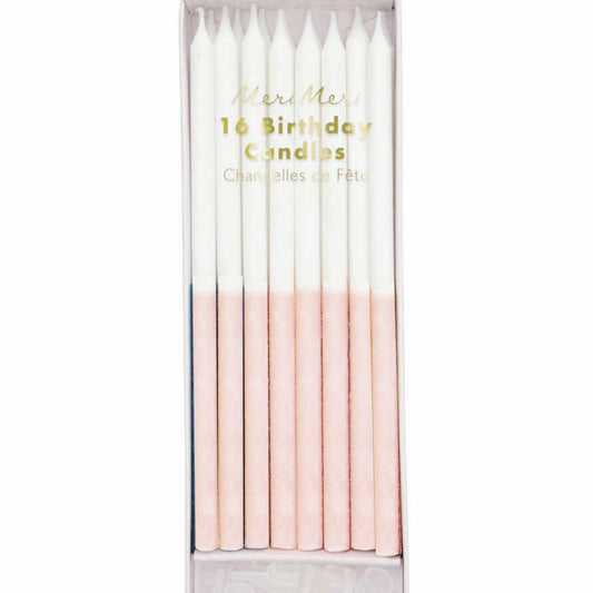 Pale Pink Glitter Dipped Candles